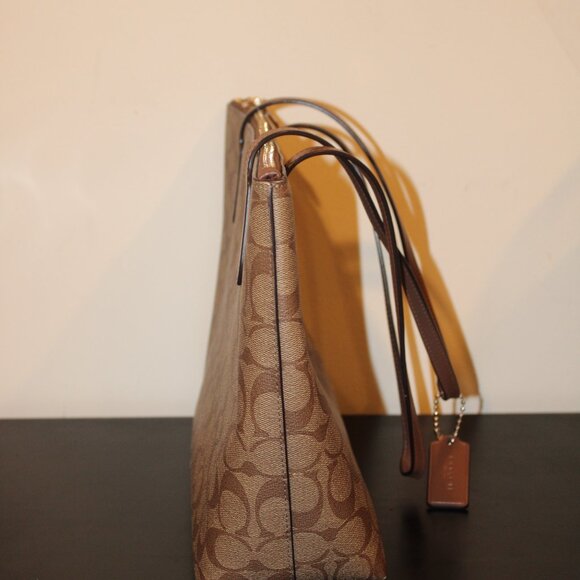 Coach Zip Top Tote Bag In Signature Canvas - Picture 5 of 7
